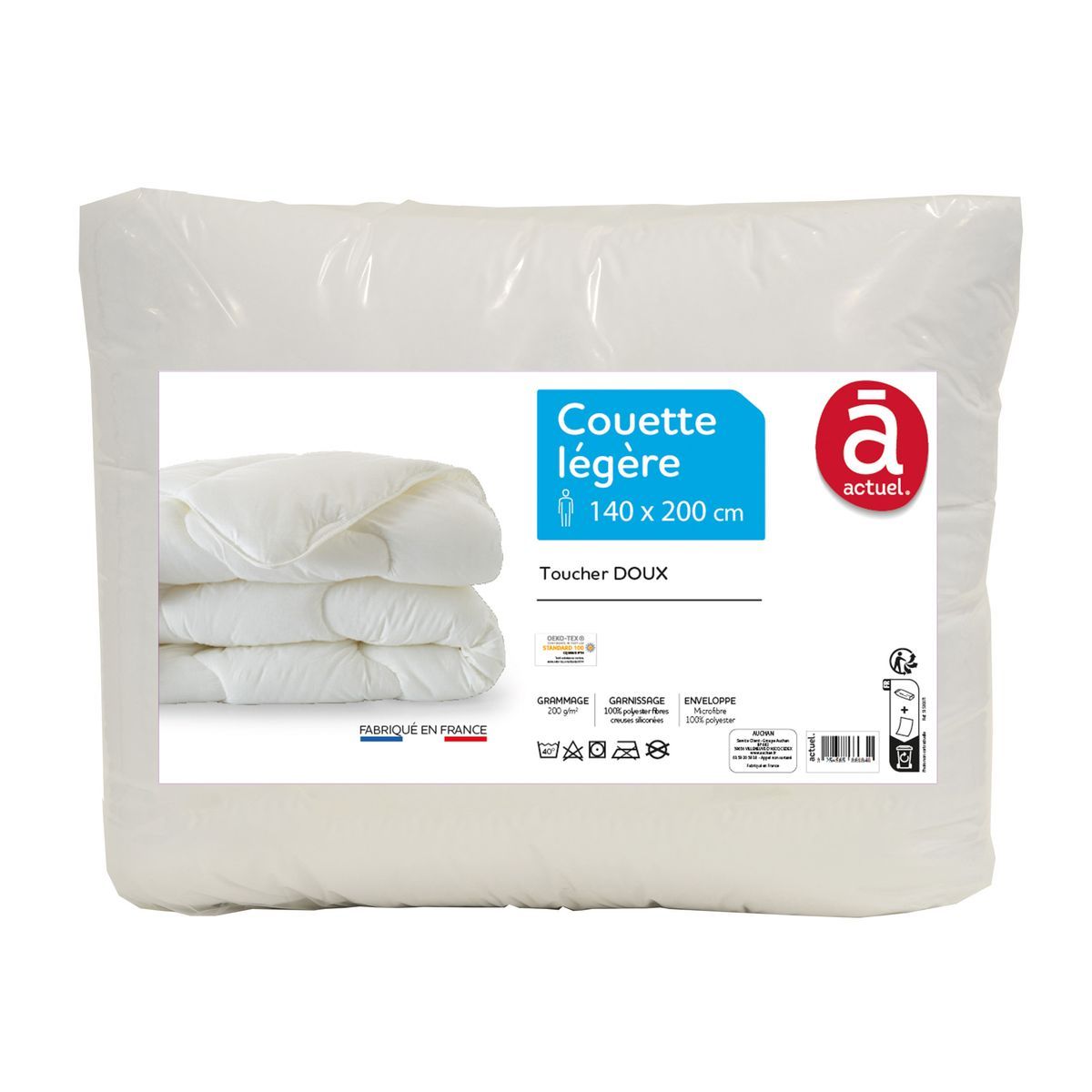 Couette légère en microfibre toucher doux 200 g/m² BASIC