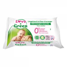 Love and Green - 640 lingettes de toilette bébé écologiques - Fleur d'oranger
