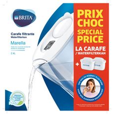 BRITA Carafe filtrante MARELLA Blanche + 2 cartouches MAXTRA+