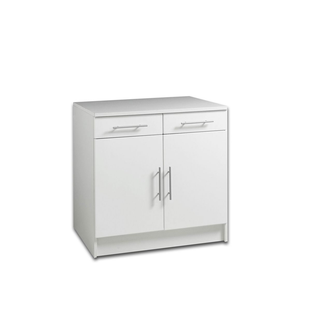 Meuble bas Oke 80cm 2 portes & 2 tiroirs - gris Moderne - Parisot