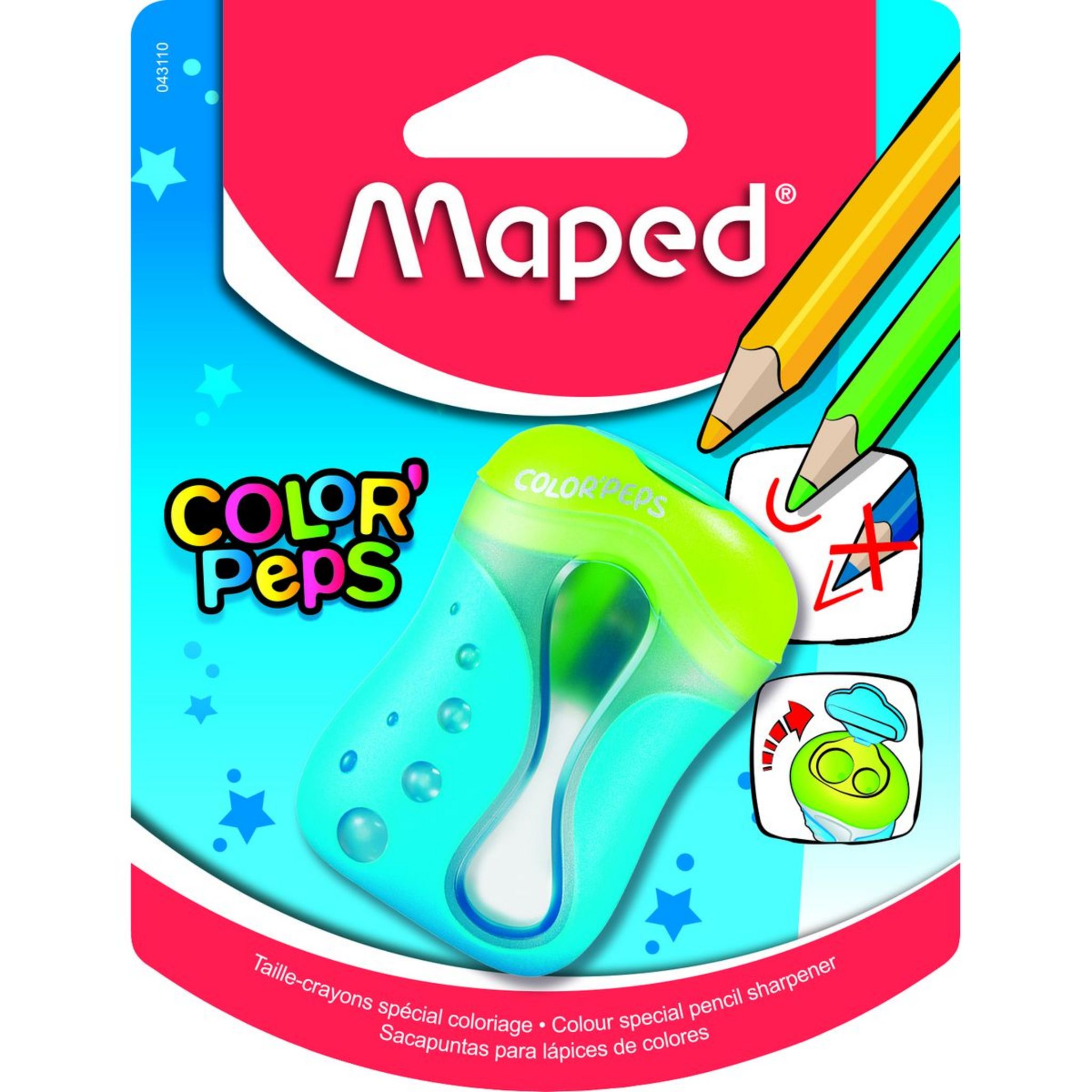 Maped, Taille crayons, Double, Color Pep's, 2 trous, 043111