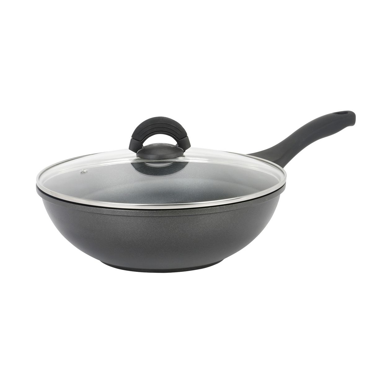 Poêle wok en aluminium avec couvercle en verre 20 cm Elo Smart