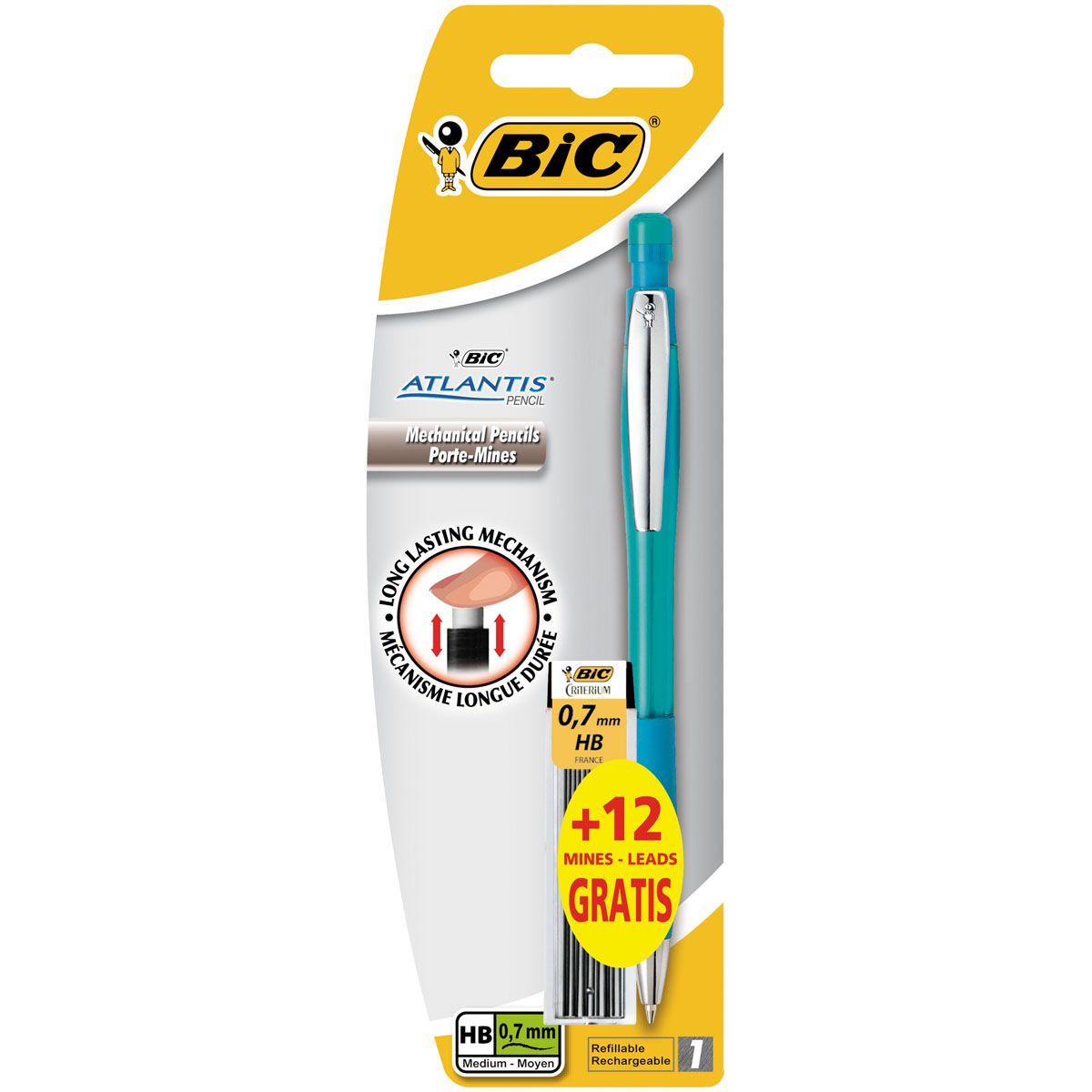 BIC Porte-mines Criterium 0.7 mm HB + une recharge de 12 mines