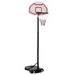 HOMCOM Panier de Basket-Ball sur pied avec poteau panneau, base de lestage sur roulettes hauteur réglable 1,9 - 2,5 m noir blanc