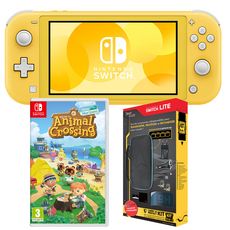 EXCLU WEB Console Nintendo Switch Lite Jaune + Animal Crossing New Horizons + Pack 6 Accessoires Exclusif Auchan