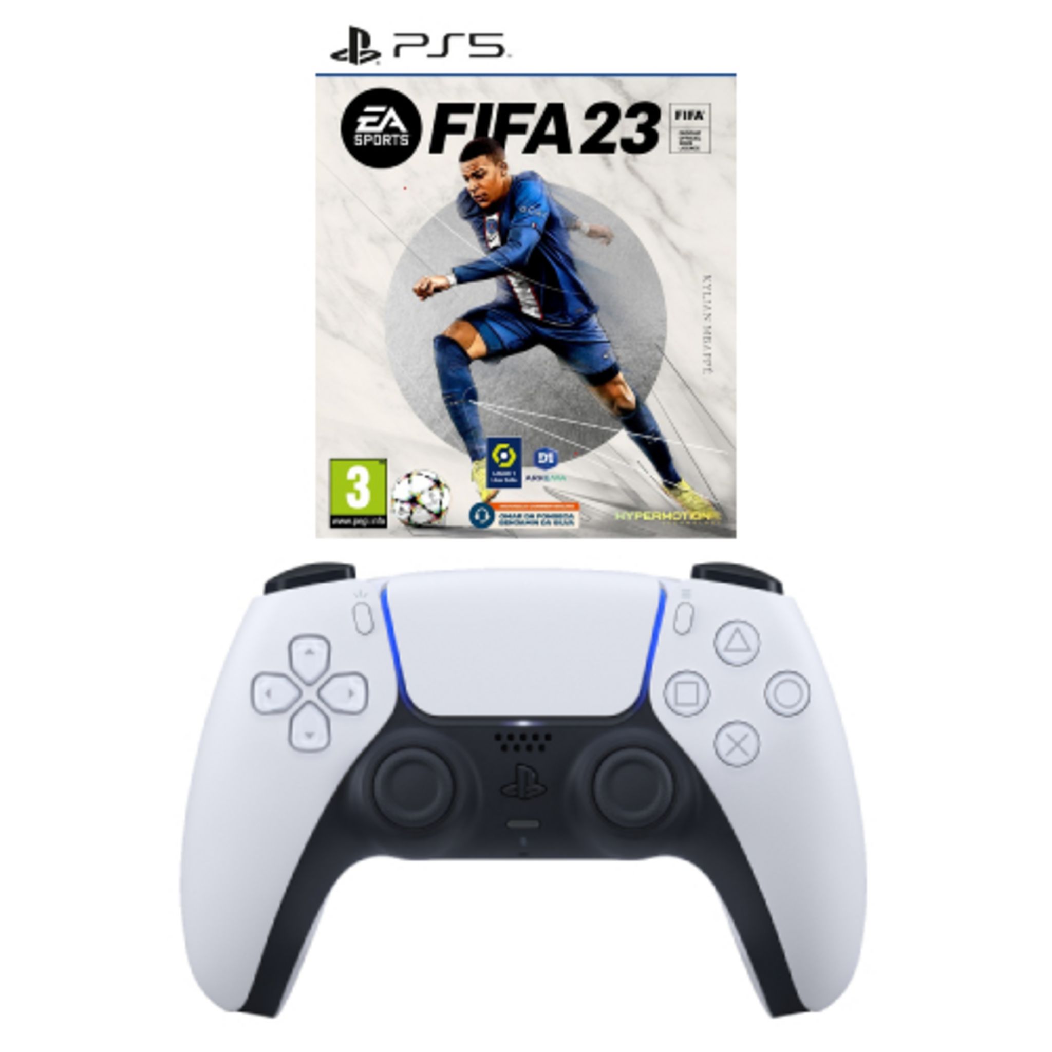 Sony Manette sans fil DualSense Blanche PS5 + FIFA 23