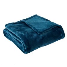 ACTUEL Plaid, couvre-lit, jeté de canapé uni très moelleux velvet 260 g/m² (Bleu)
