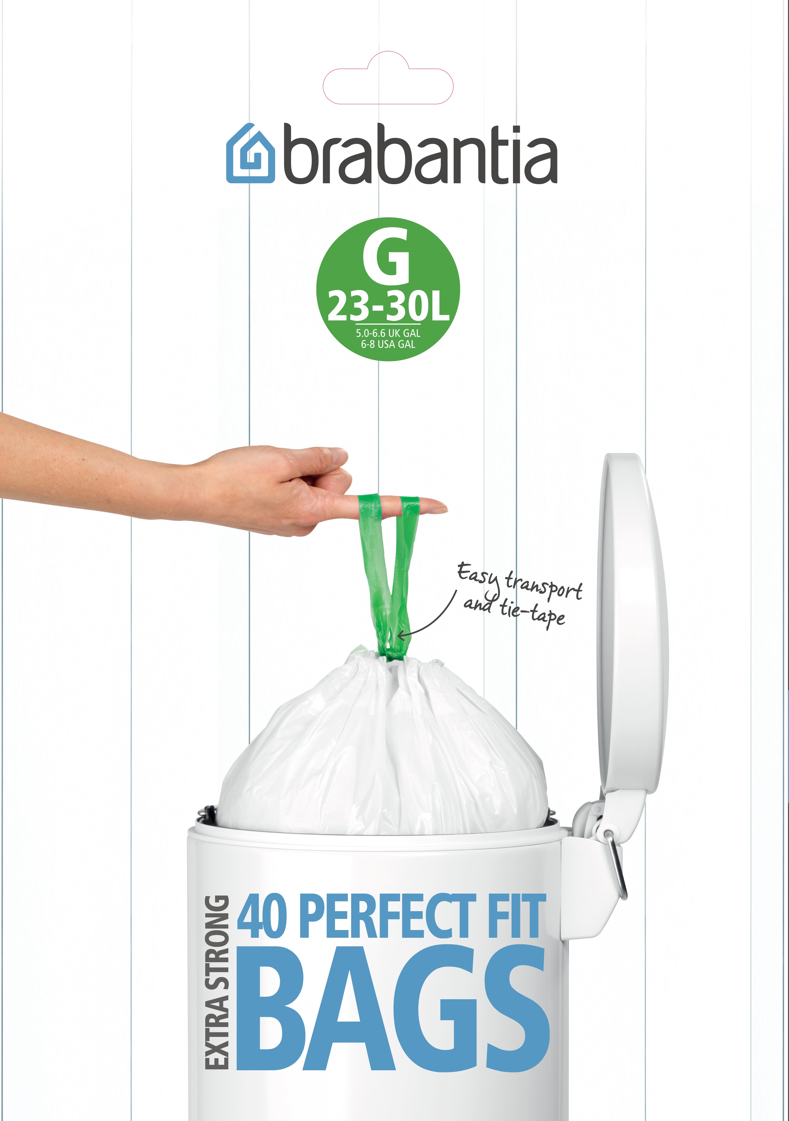 Brabantia sacs poubelles PerfectFit, G, 30 litres, 20 pièces 