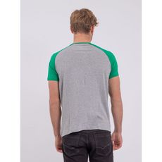 t-shirt manches courtes col rond pur coton nechin (Vert)