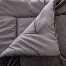 ATMOSPHERA Couvre-lit, jeté de lit uni déhoussable en polyester finition pompons (Gris anthracite)