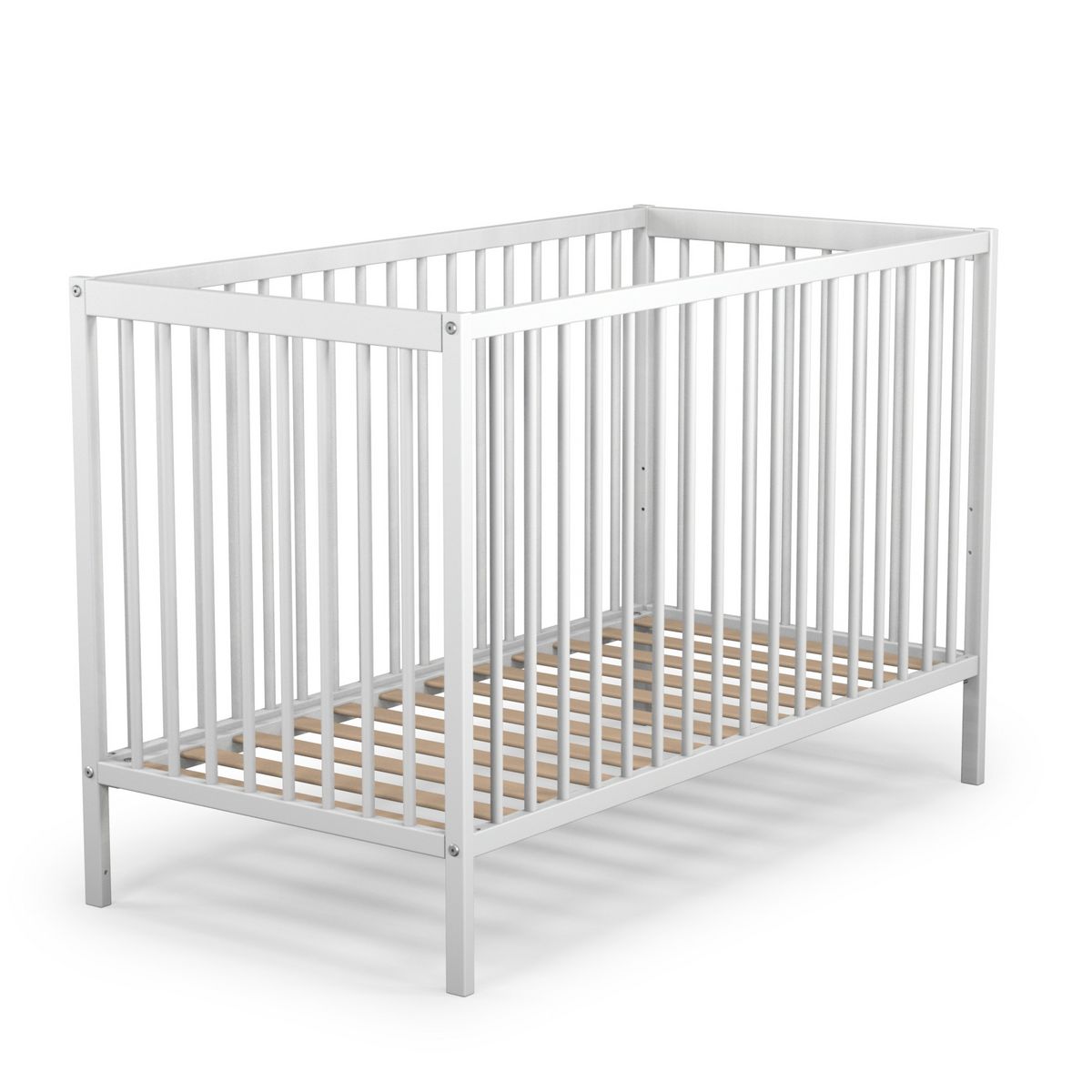 At4 Lit Bebe A Barreaux Bois Massif 60 X 1 Cm Douce Nuit Blanc Pas Cher A Prix Auchan