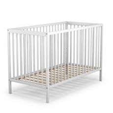 At4 Lit Bebe A Barreaux Bois Massif 60 X 1 Cm Douce Nuit Blanc Pas Cher A Prix Auchan