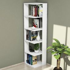 Homemania Etagere a livres Corner 41,8x41,8x160,8 cm Blanc