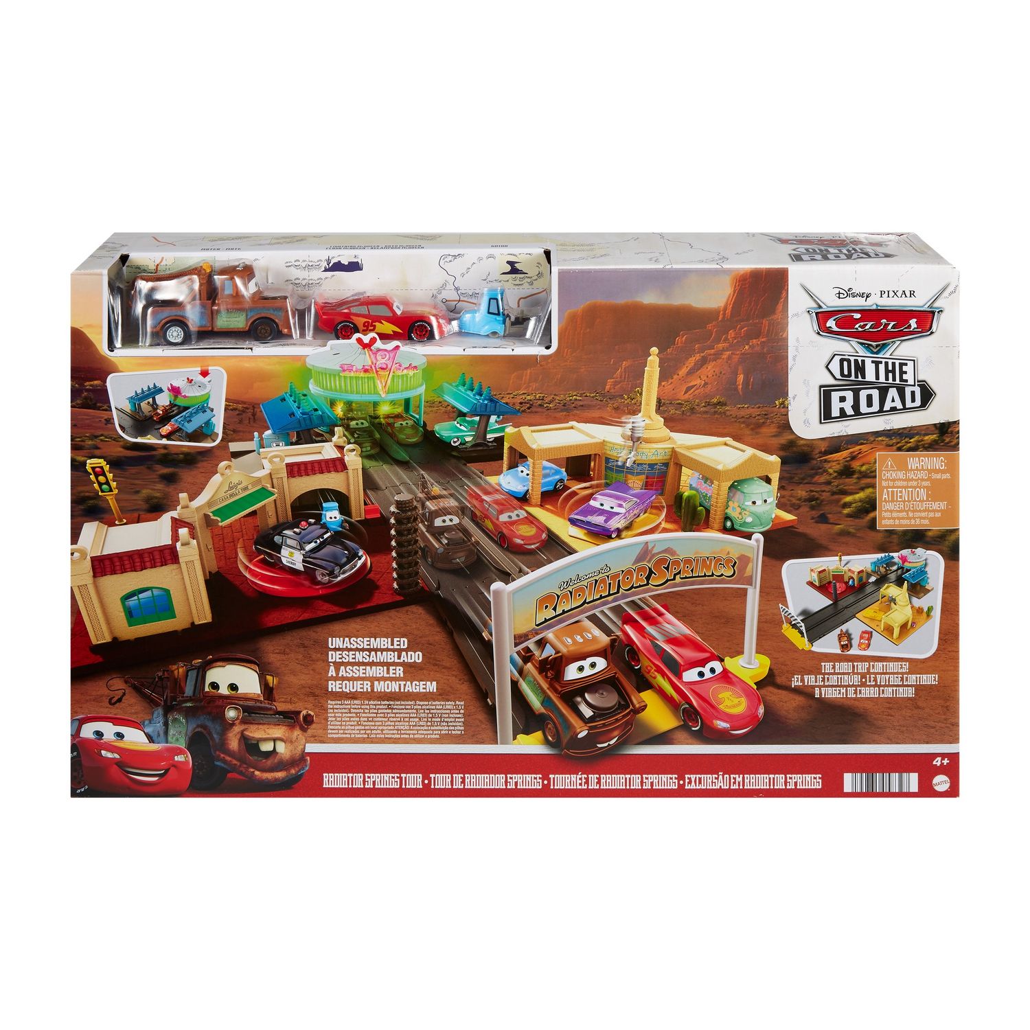 Jouet Coffret Disney Pixar Cars Circuit Course À Radiator Springs Avec 2  Véhicules –