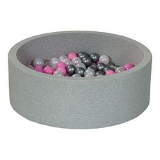  Piscine à balles Aire de jeu + 150 balles perle, rose clair, argent
