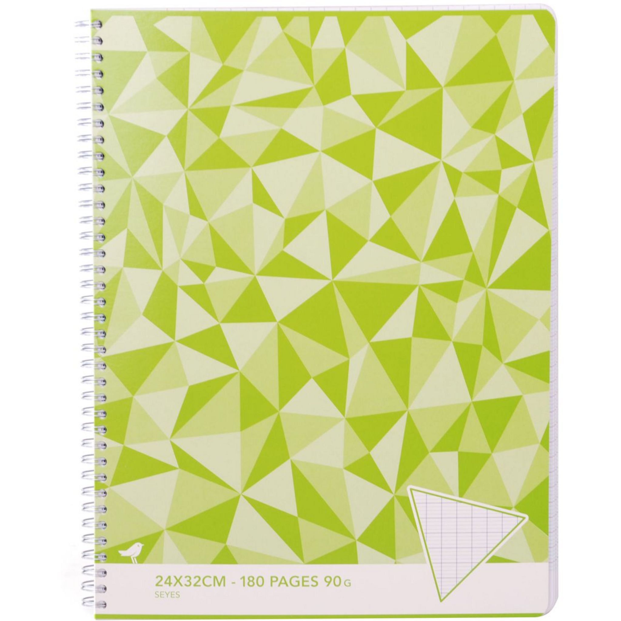 CAHIER DOS SPIRALE, Grand Format, Grands Carreaux, 24X32 - 180