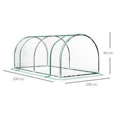 Serre de jardin tunnel serre à tomates dim. 2L x 1l x 0,8H m 2 portes zippées bâche PVC transparent acier époxy vert