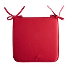ACTUEL Galette de chaise plate unie en coton à nouettes (Rouge )