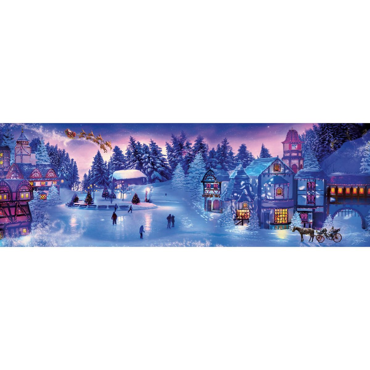 CLEMENTONI Puzzle 1000 pièces panoramique : Christmas Collection