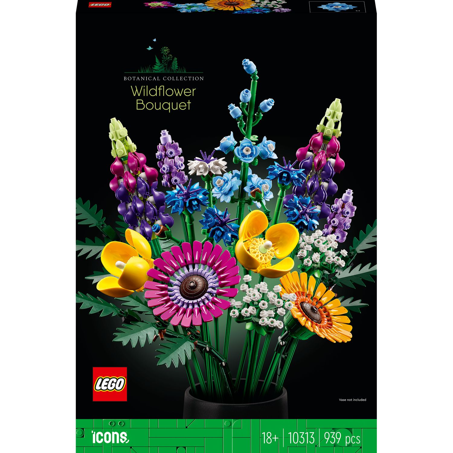 LEGO Icons 10313 Bouquet de fleurs sauvages, Plantes Artificielles avec  Coquelicots et Lavande, Activité Manuelle pour Adultes, Cadeau, Botanical  Collection pas cher 