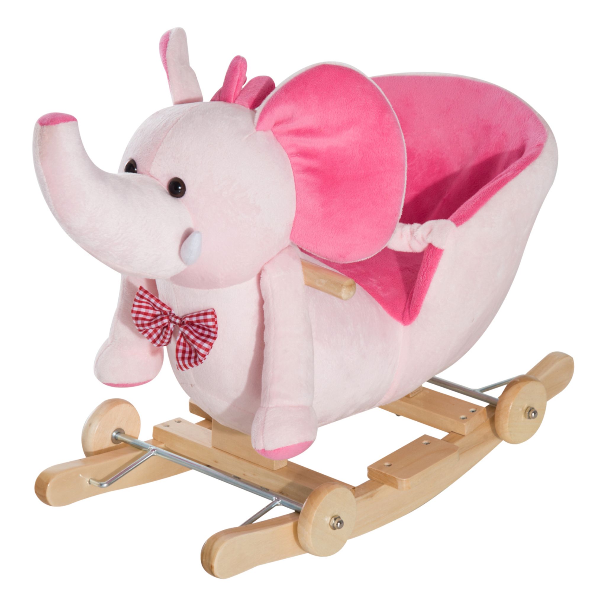 Jouet à bascule lapin sonore fauteuil intégré ceinture rose