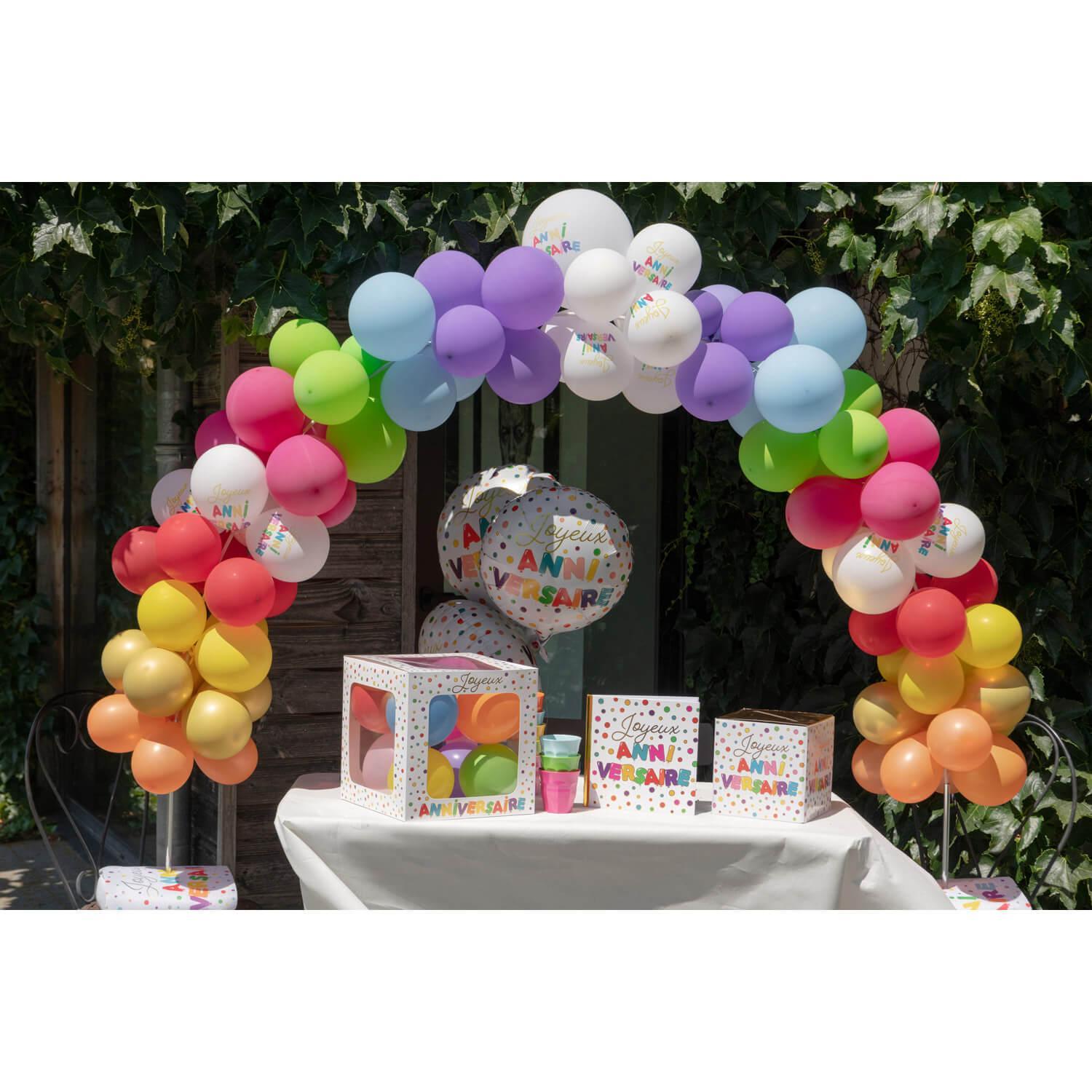 AMSCAN Guirlande Ballon latex DIY Blanc/Or