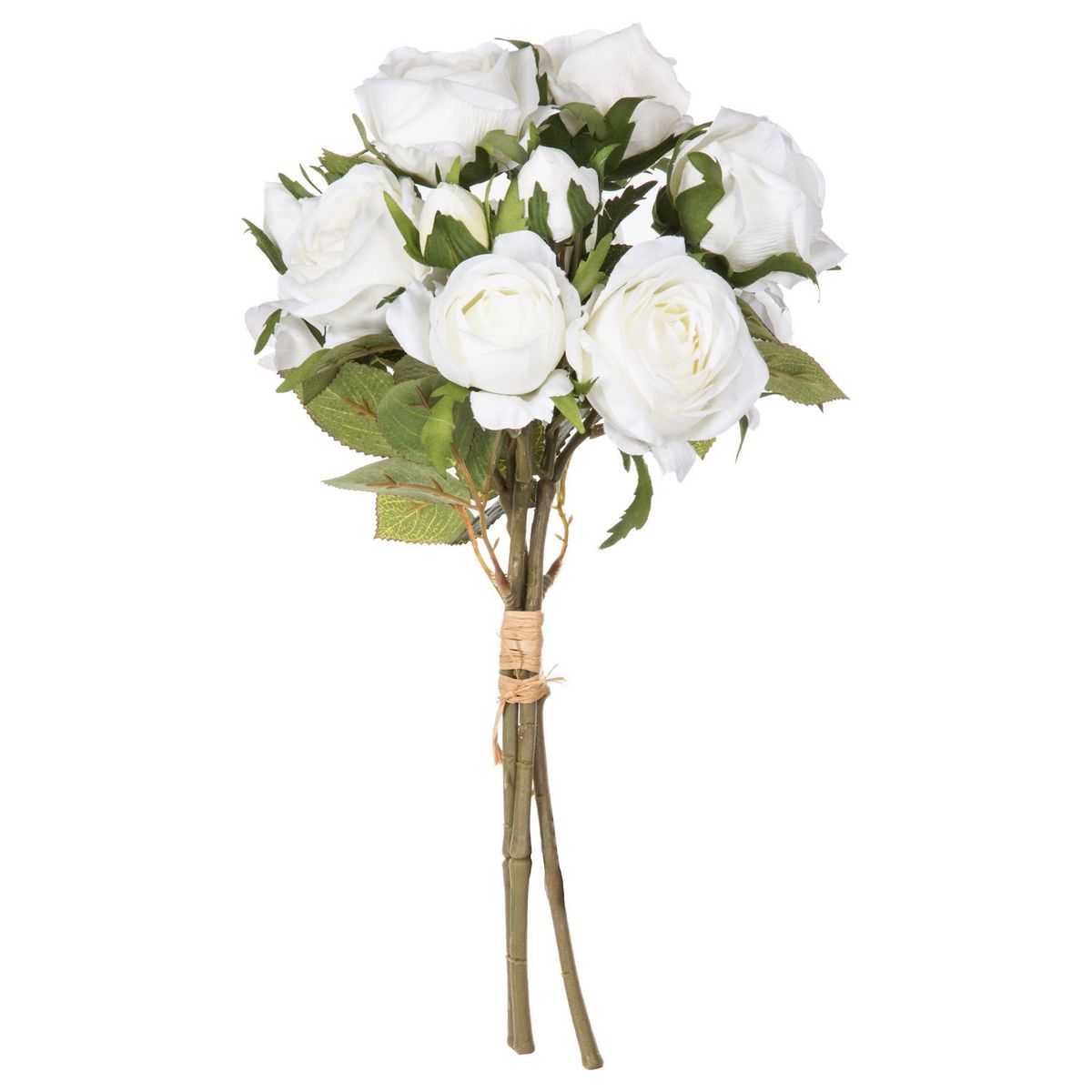 ATMOSPHERA Bouquet artificiel de 14 Roses - H. 40 cm - Blanc pas cher à  prix Auchan