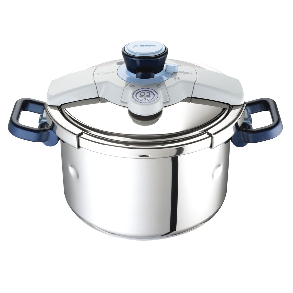 SEB Autocuiseur CLIPSO CONTROL 6 L - inox et bleu pas cher 