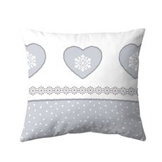 COTE DECO Taie d'oreiller fantaisie en coton 57 fils  motif romantique SALUT (Gris / Blanc)