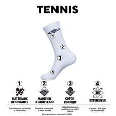Lot de 3 Paires de Chaussettes Tennis homme (Blanc)