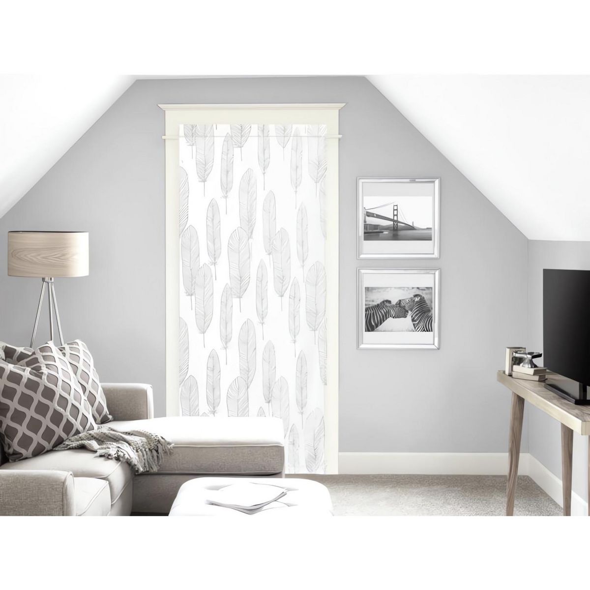 Soleil d'ocre Voile porte-fenêtre 90x200 cm LALY, par Soleil d'Ocre