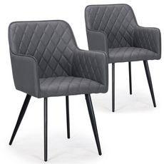 Lot de 2 chaises Design en Simili  Claren  86cm Gris
