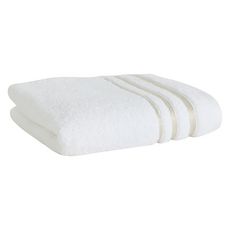 ACTUEL Drap de bain unie en coton liteau Lurex 500 g/m² SANDY  (Blanc)
