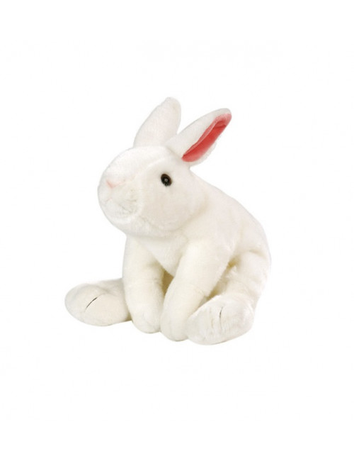 Peluche lapin blanc 18 cm - La Magie des Automates