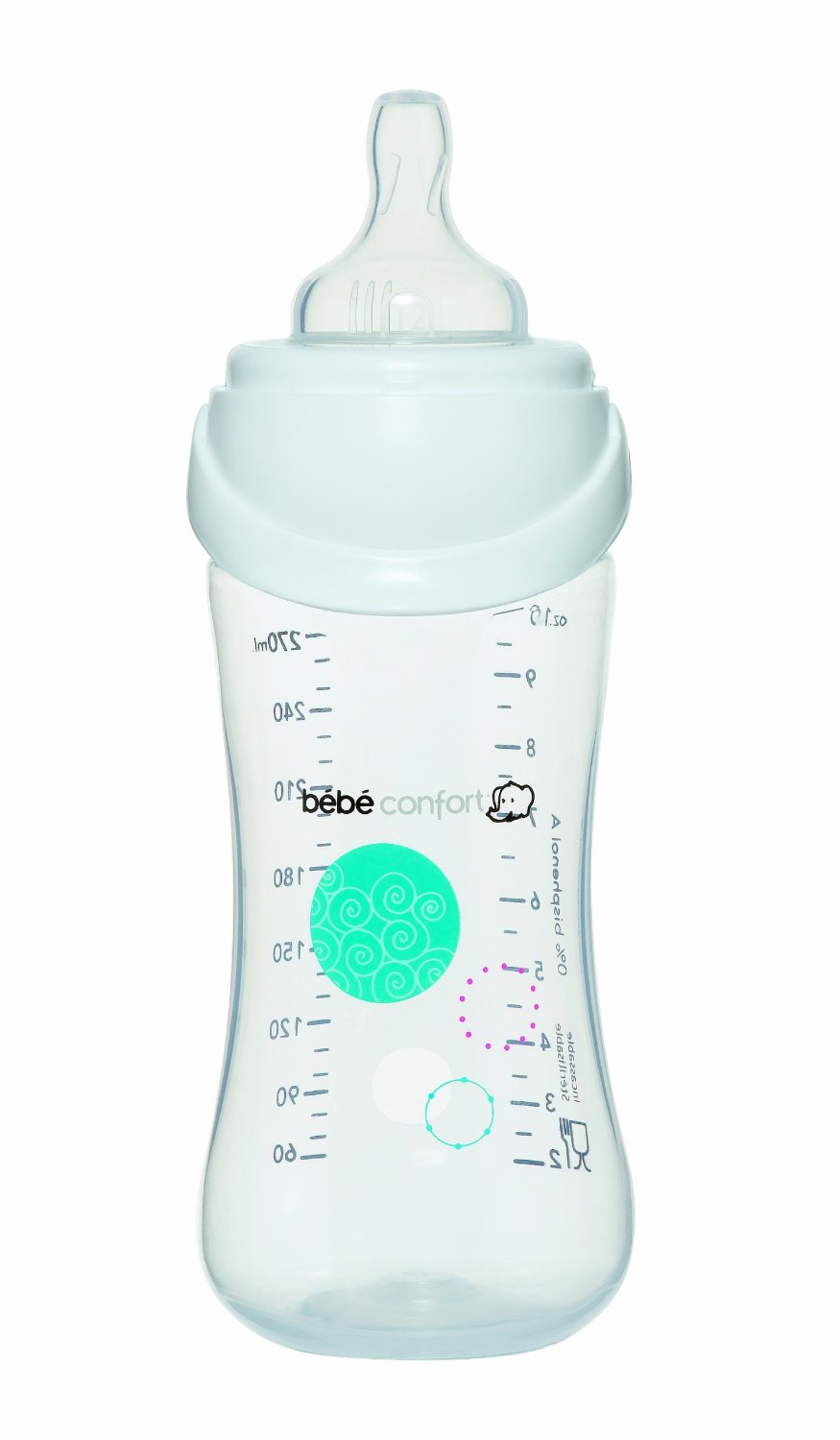 Biberon antifuite avec poignées Bébé Confort Maternity Easy-Clip, 270 ml  Blanc