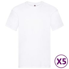Fruit of the Loom T-shirts originaux 5 pcs Blanc XXL Coton