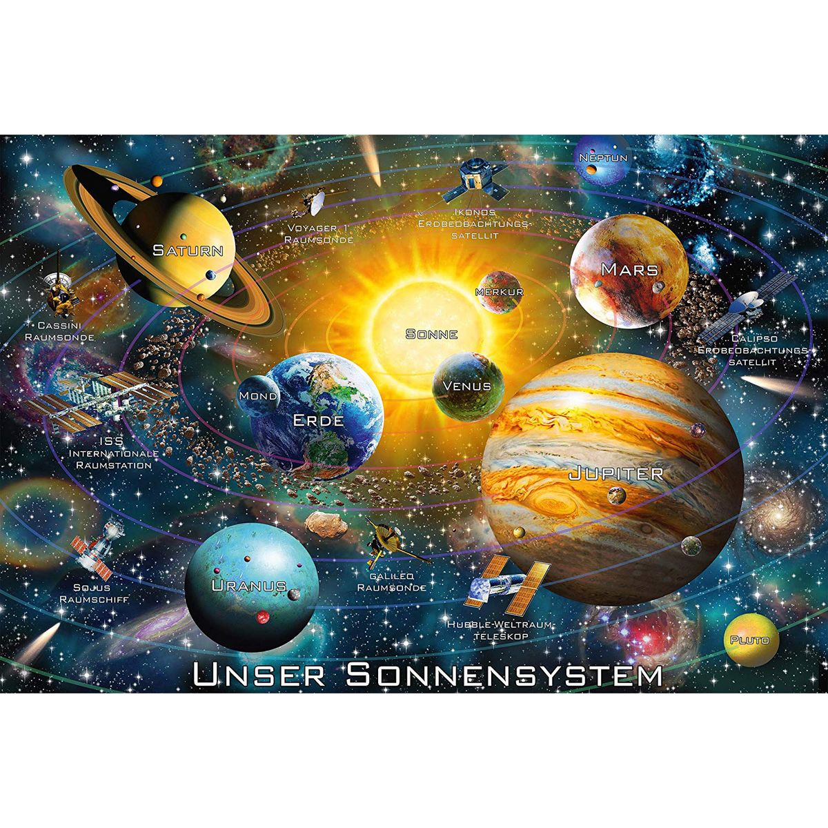 Schmidt Puzzle 200 pièces : Notre système solaire (en allemand)