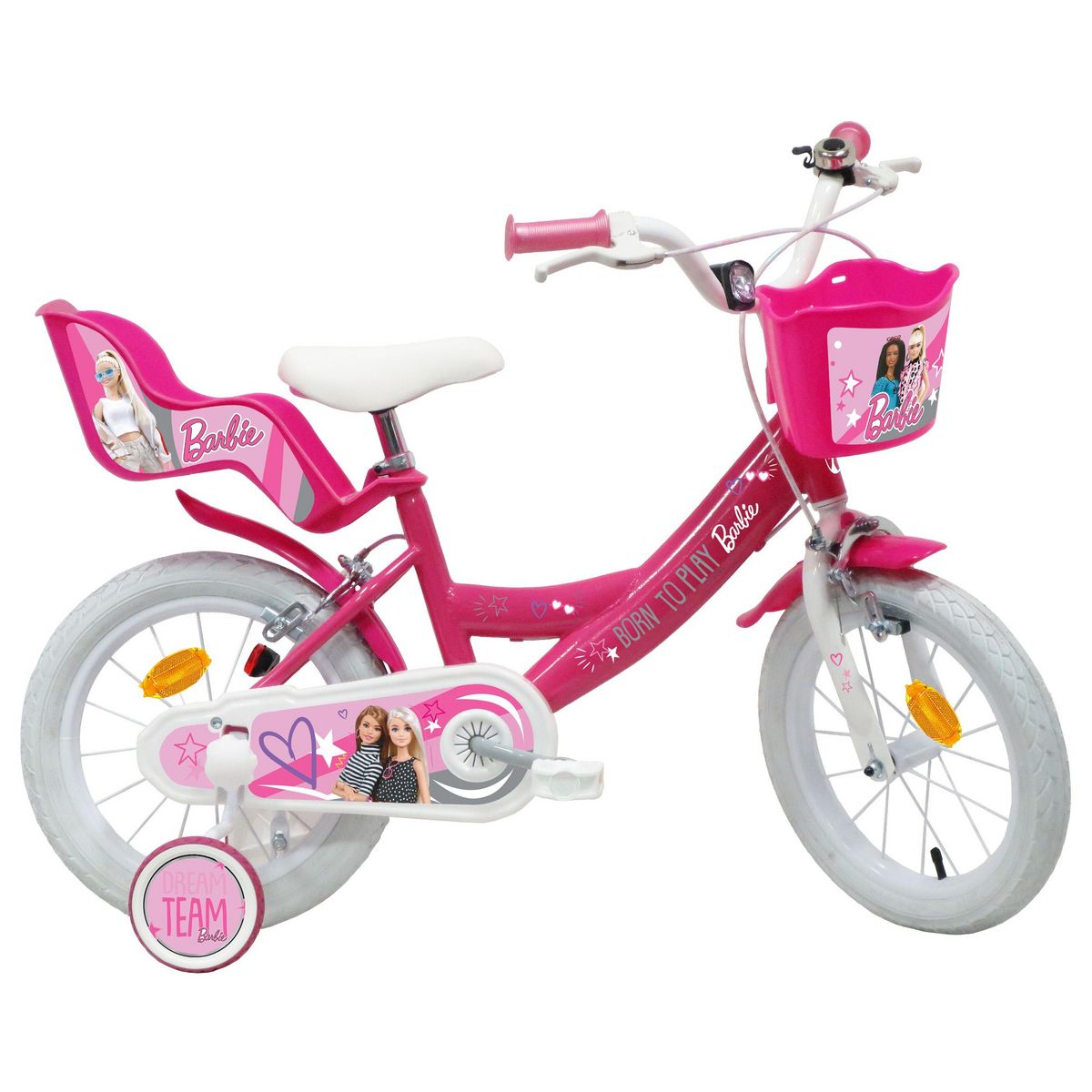  Vélo 14  Fille Licence  BARBIE  pour enfant de 4 à 6 ans avec stabilisateurs à molette
