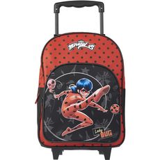 Sac maternelle roulettes 38 cm CP CE1 CE2 noir et rouge