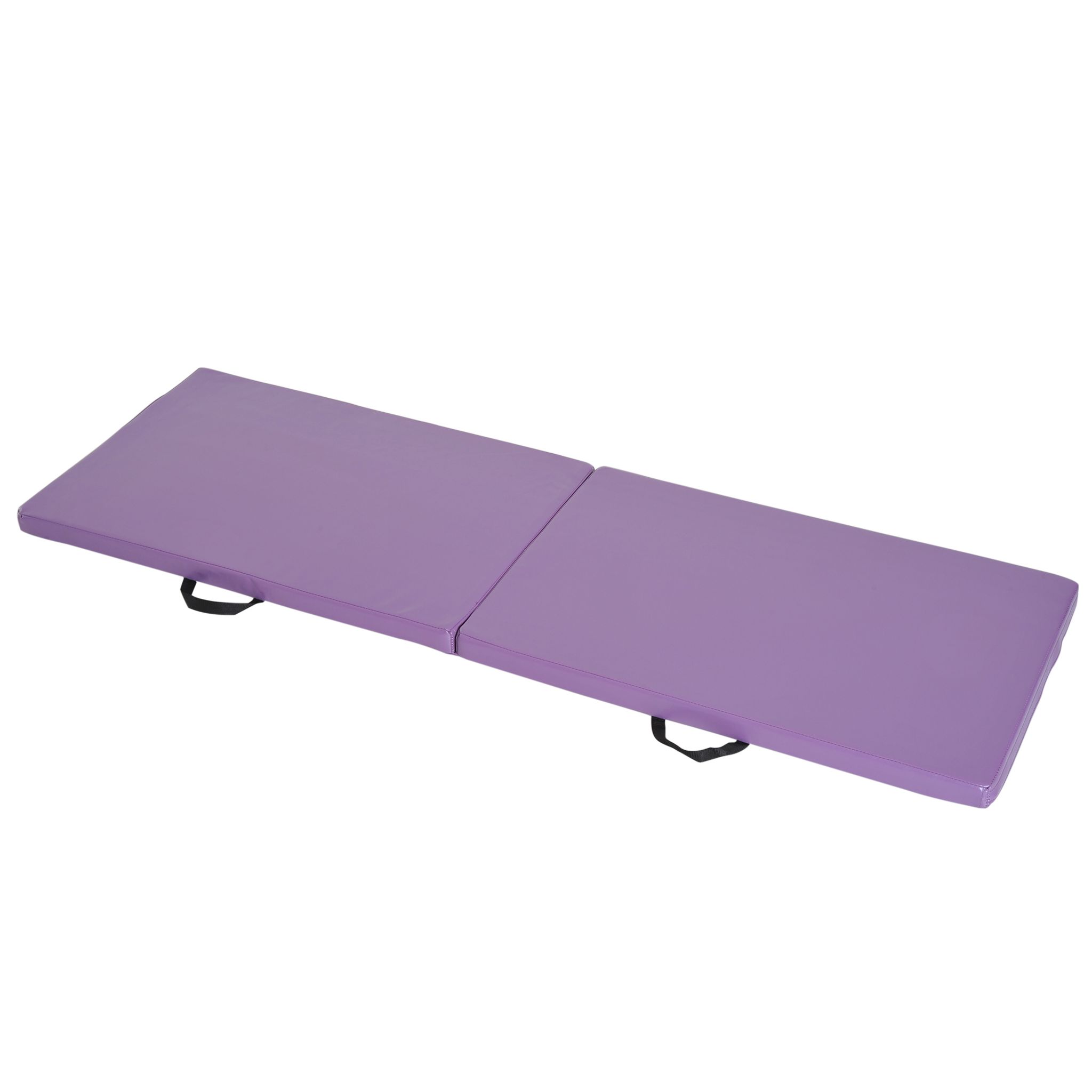 HOMCOM Tapis de gymnastique yoga pilates fitness pliable portable grand  confort 180L x 60l x 5H cm revêtement synthétique mauve pas cher 