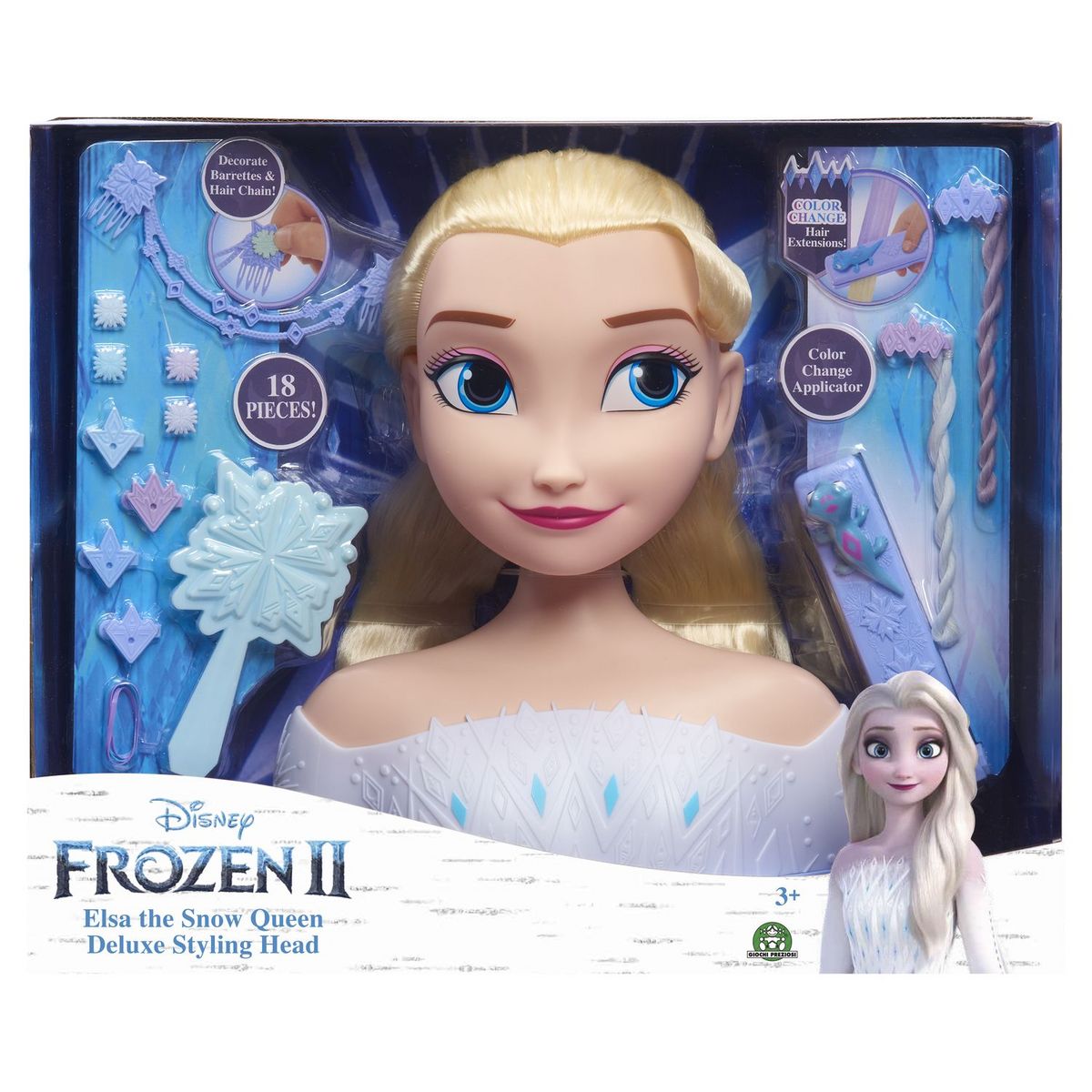 DISNEY Tête à coiffer Deluxe Elsa - Disney La reine des neiges 2, 18  Accessoires de Coiffure inclus pas cher 