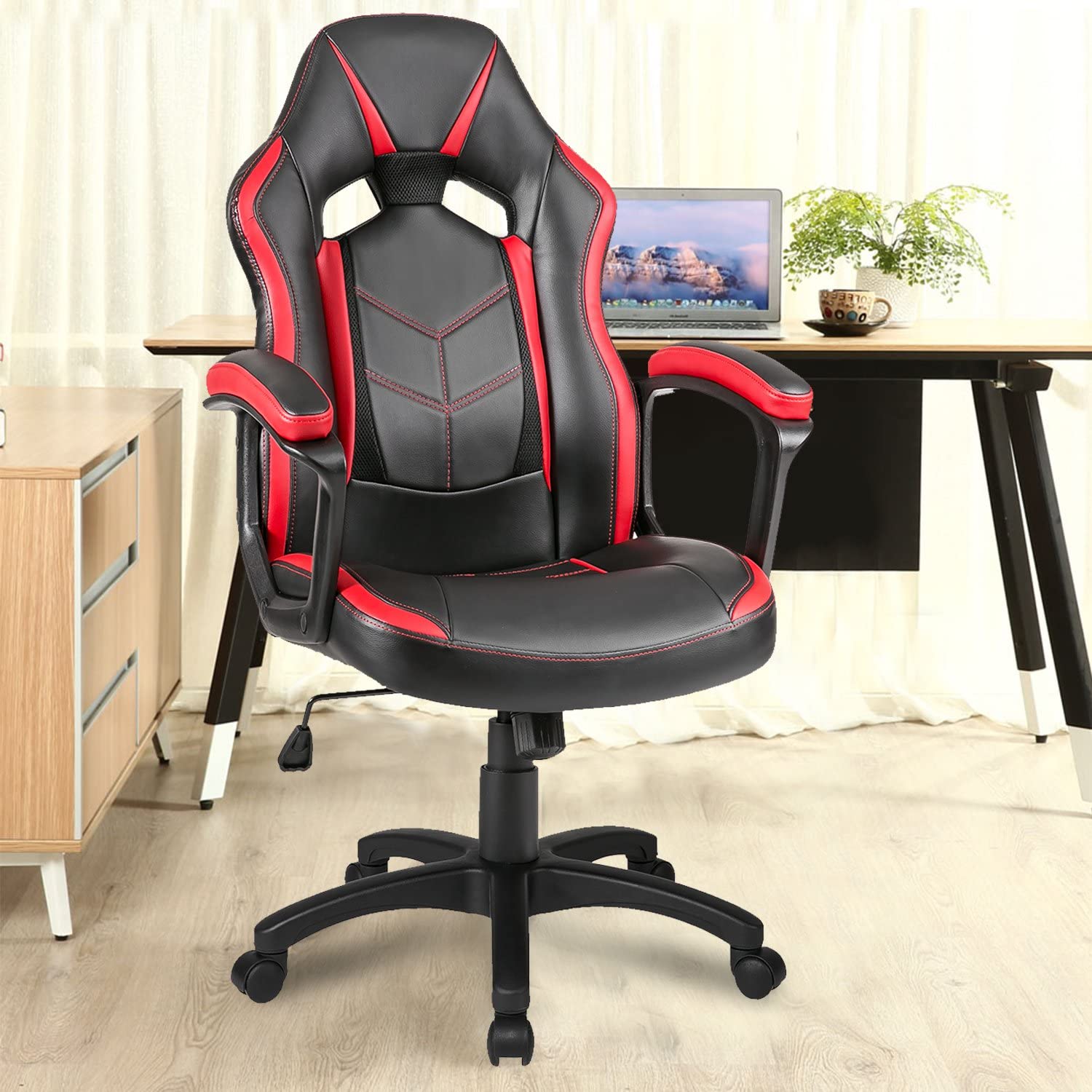 Chaise Gamer Fauteuil de Gaming Ergonomique à Roulettes Pivotante