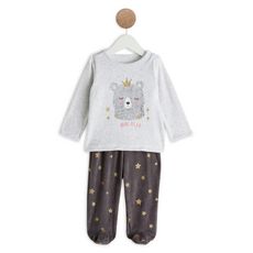IN EXTENSO Pyjama velours 2 pièces bébé garçon (Gris chiné)