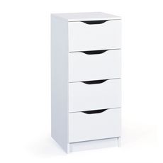 Commode meuble de rangement 4 tiroirs  FALONE (Blanc)