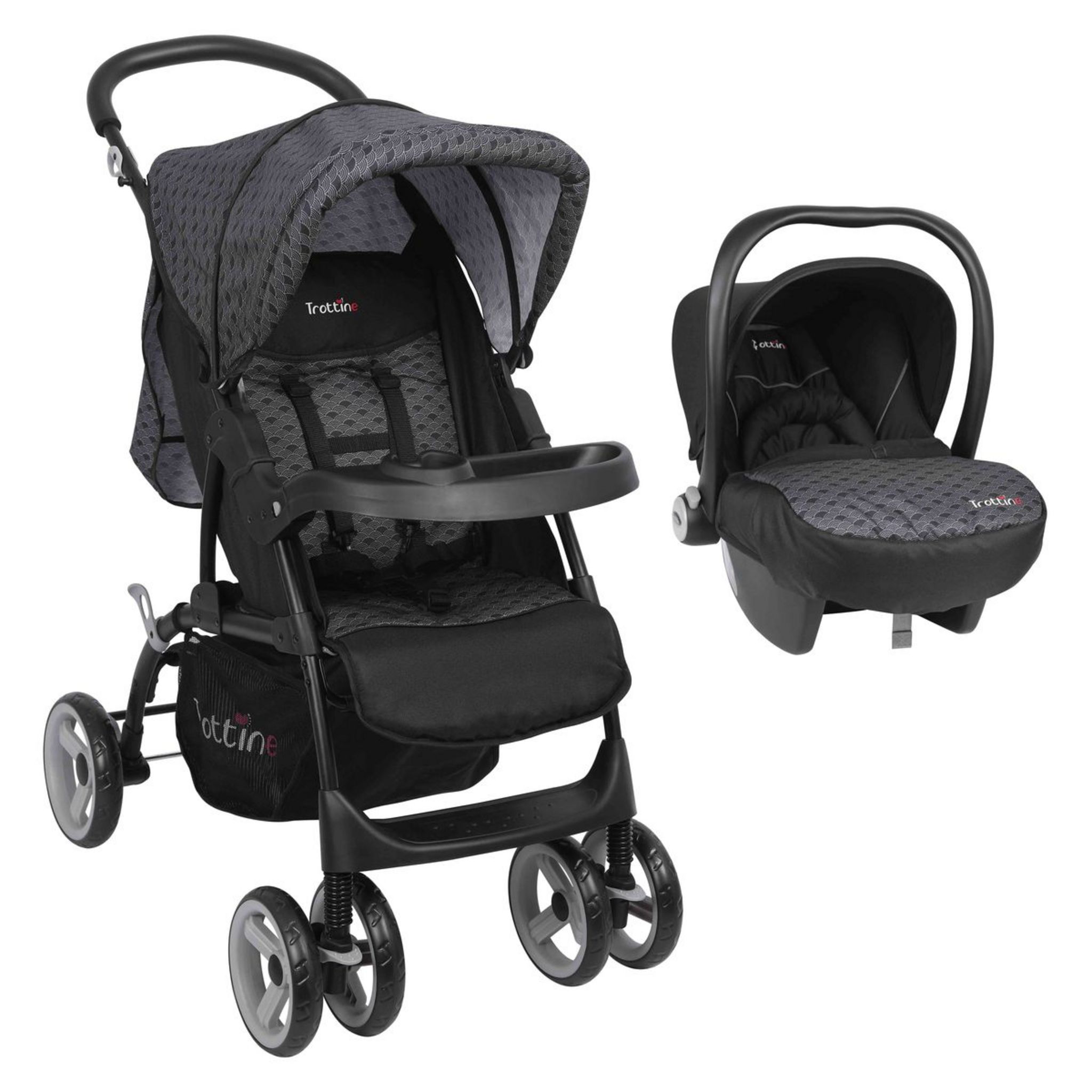 TROTTINE Poussette duo TS Cassiop Nami pas cher Auchan