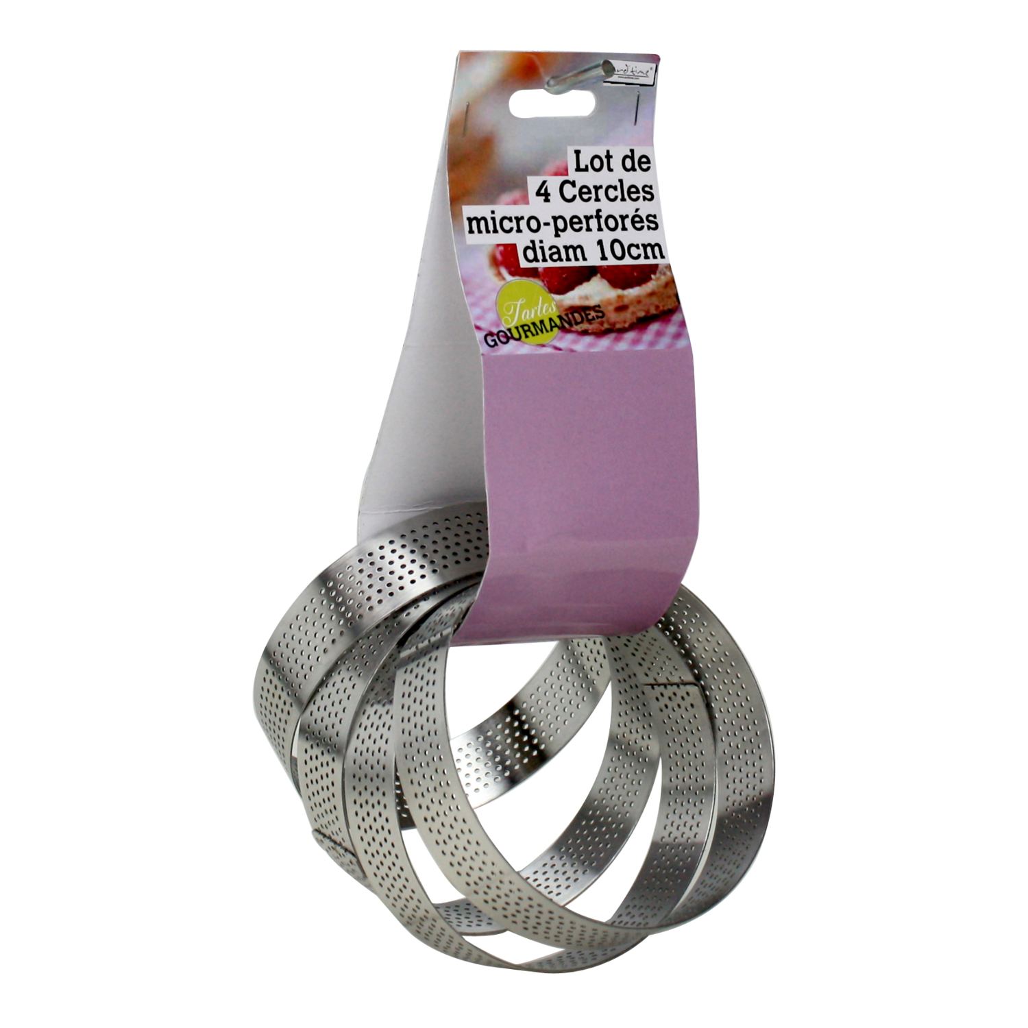 Cercle à tarte extensible perforé en inox de 16cm à 30cm