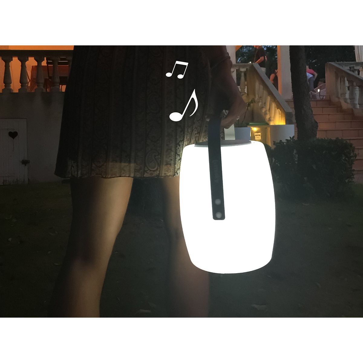 Enceinte musicale d'extérieur lumineuse LED portative - Jardideco