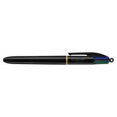 BIC Lot de 3 stylos bille 4 couleurs rétractables pointe moyenne ORIGINAL PRO 2 bleus/1 noir