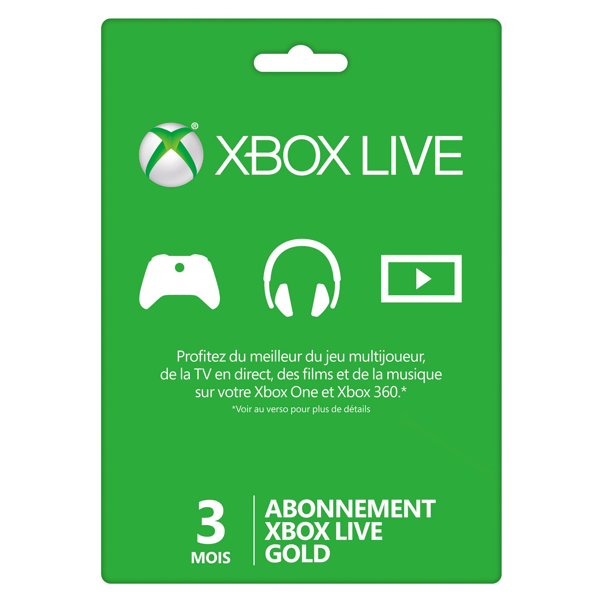 rommel Zich verzetten tegen belofte MICROSOFT Abonnement Xbox Live Gold 3 Mois pas cher - Auchan.fr