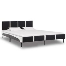 Cadre de lit Noir et blanc Similicuir 180x200 cm
